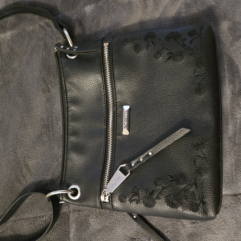 Rosetti Black Embroidered Women's Bag